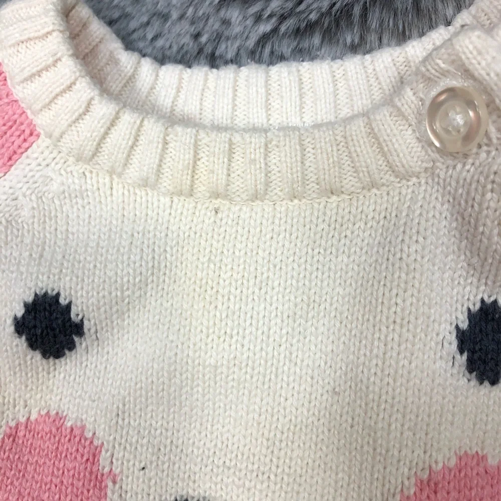 Cherokee Pink Bear Sweater Outfit size 3 months - Picture 7 of 11